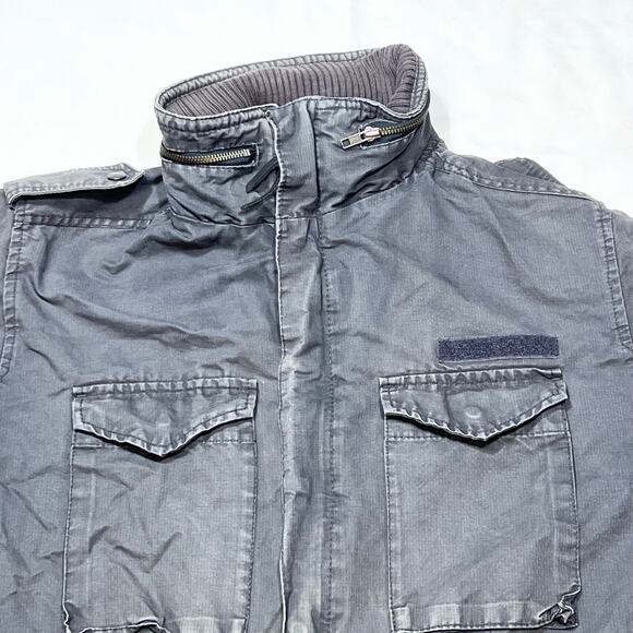 H&M LOGG Army Field Jacket Grey Size XL Heavyweight Multiple Pockets - Picture 5 of 10